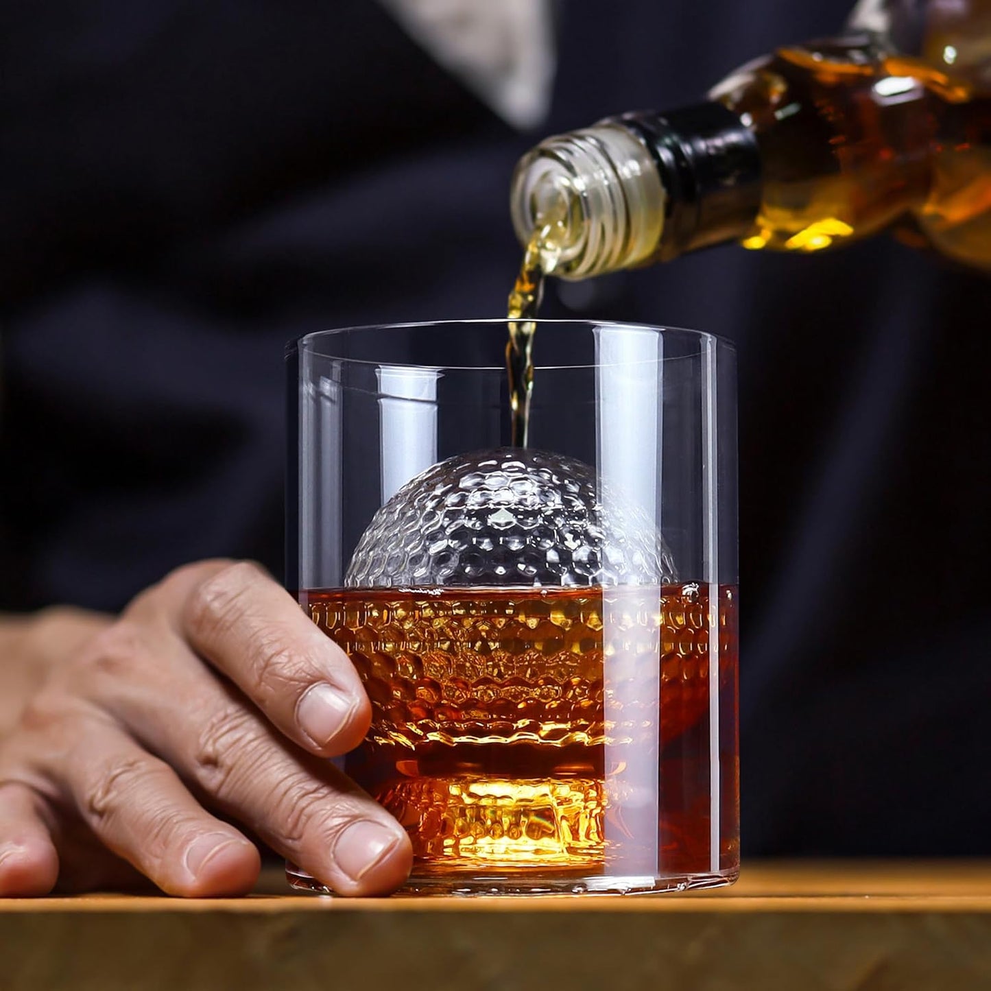 Whisky Glasses, 160Ml/280Ml,  Borosilicate Glass Dual Use Golf Gifts for Men Golf Ball Whiskey Glasses Perfect for Home Bar Party