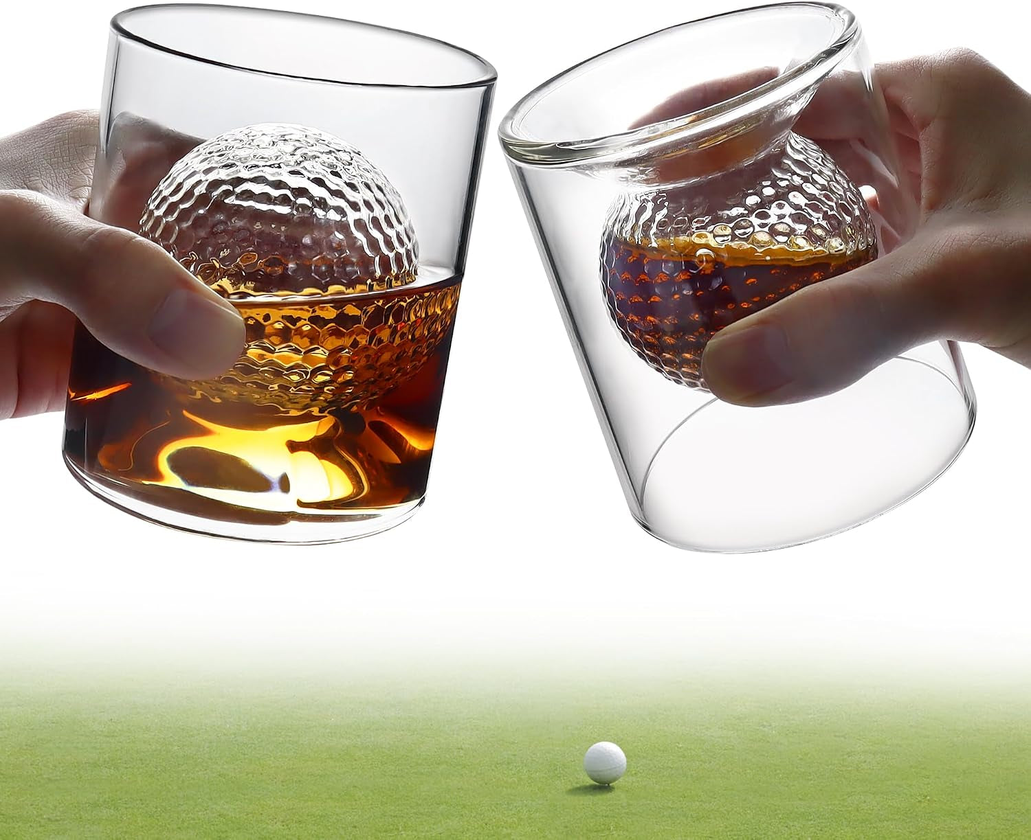 Whisky Glasses, 160Ml/280Ml,  Borosilicate Glass Dual Use Golf Gifts for Men Golf Ball Whiskey Glasses Perfect for Home Bar Party