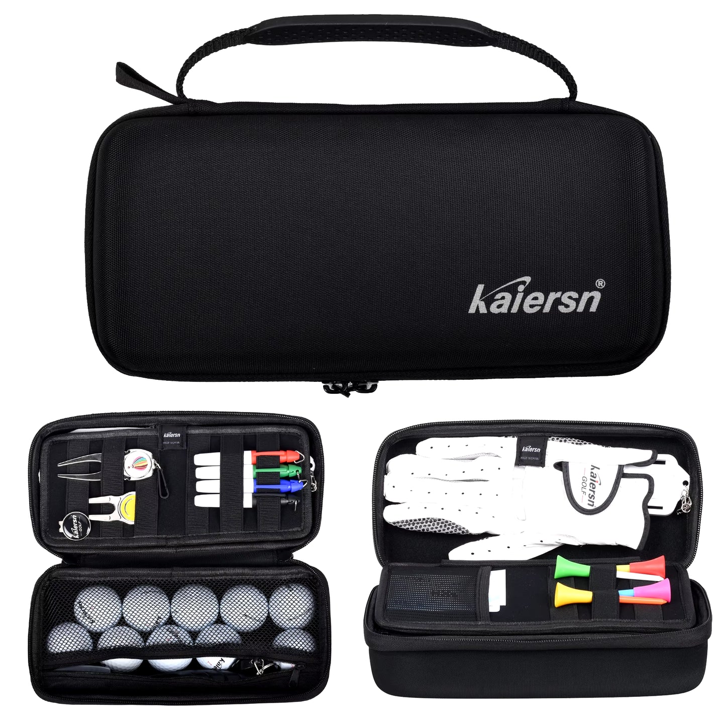 Golf Ball Storage Box Glove Holder Golf Accessory Protect Case Golf Tees Divot Tool Valuables Pouch Case with Hook