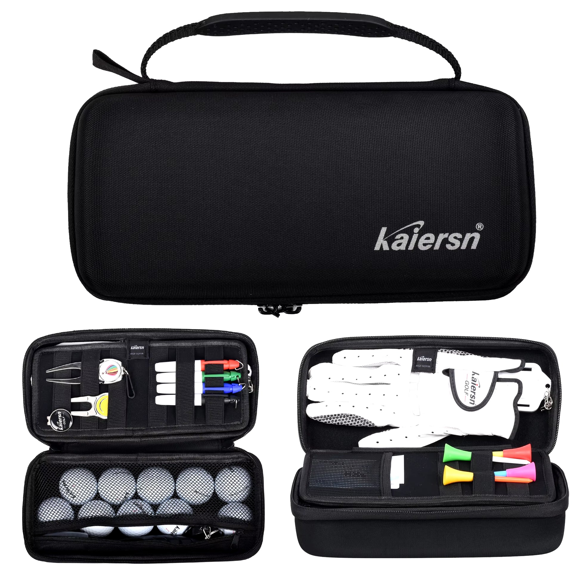 Golf Ball Storage Box Glove Holder Golf Accessory Protect Case Golf Tees Divot Tool Valuables Pouch Case with Hook