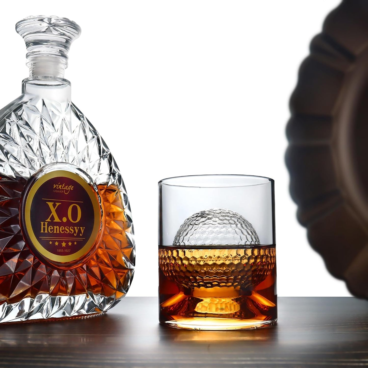 Whisky Glasses, 160Ml/280Ml,  Borosilicate Glass Dual Use Golf Gifts for Men Golf Ball Whiskey Glasses Perfect for Home Bar Party