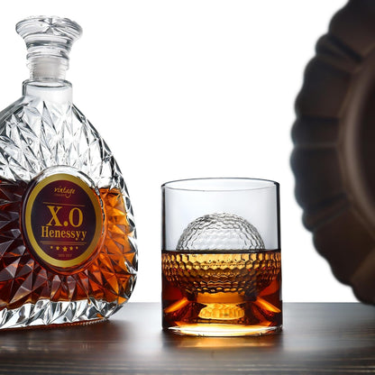Whisky Glasses, 160Ml/280Ml,  Borosilicate Glass Dual Use Golf Gifts for Men Golf Ball Whiskey Glasses Perfect for Home Bar Party