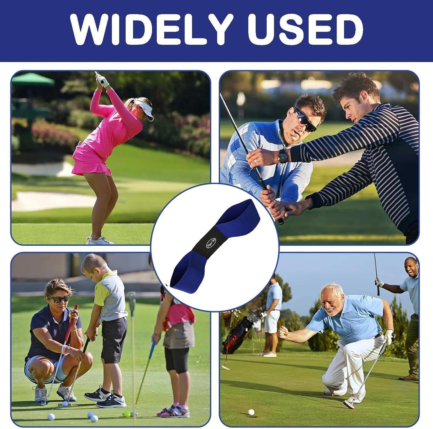 Golf Swing Training Aids, Golf Swing Trainer, Arm Band Trainer Value Pack, Golf Training Aids Professional Motion Posture Correction for Men Women Kids (Golf Swing Band-Blue)