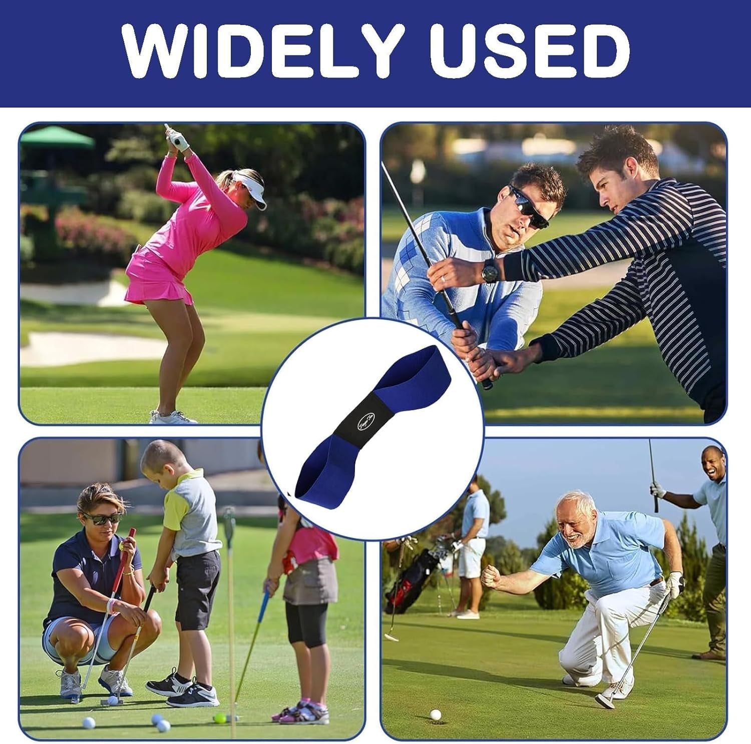 Golf Swing Training Aids, Golf Swing Trainer, Arm Band Trainer Value Pack, Golf Training Aids Professional Motion Posture Correction for Men Women Kids (Golf Swing Band-Blue)