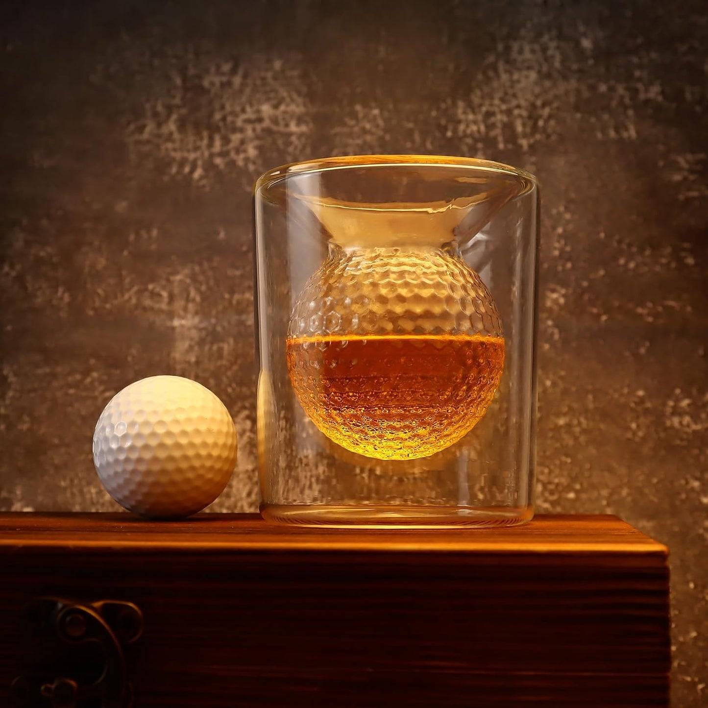 Whisky Glasses, 160Ml/280Ml,  Borosilicate Glass Dual Use Golf Gifts for Men Golf Ball Whiskey Glasses Perfect for Home Bar Party