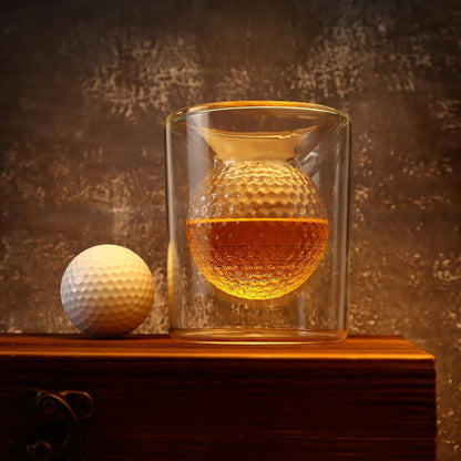 Whisky Glasses, 160Ml/280Ml,  Borosilicate Glass Dual Use Golf Gifts for Men Golf Ball Whiskey Glasses Perfect for Home Bar Party