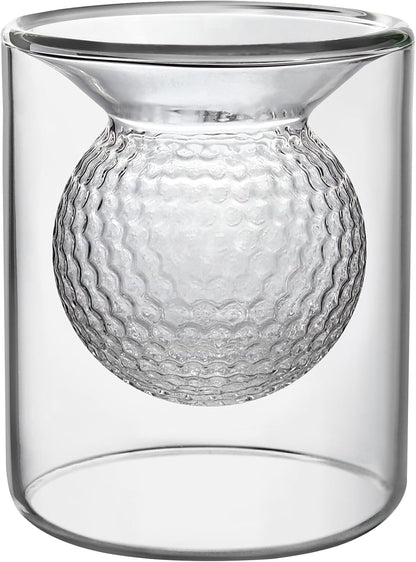 Whisky Glasses, 160Ml/280Ml,  Borosilicate Glass Dual Use Golf Gifts for Men Golf Ball Whiskey Glasses Perfect for Home Bar Party